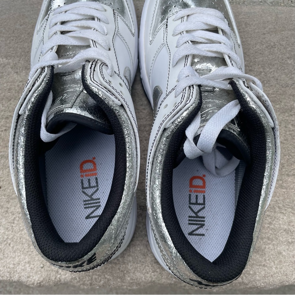 VNDS!  2010 Nike ID dunk!  White & silver!  Size 11 - Picture 5 of 9